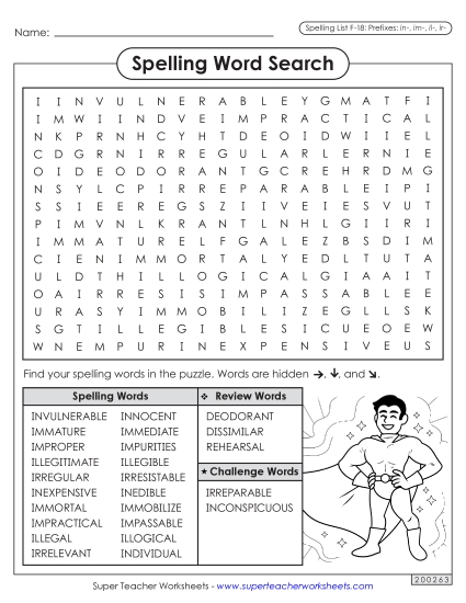 Worksheets and Puzzles - Word Search (F-18)