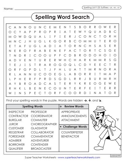 Worksheets and Puzzles - Word Search (F-23)