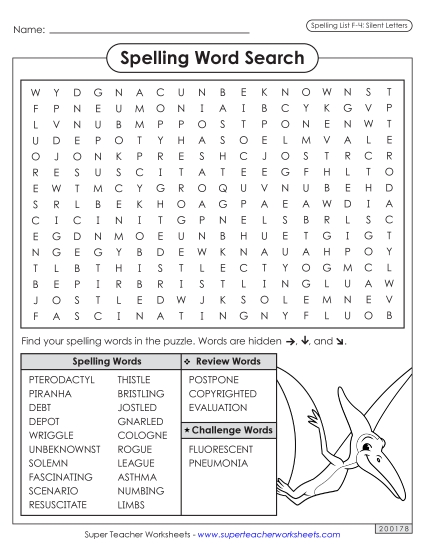 Worksheets and Puzzles - Word Search (F-4)