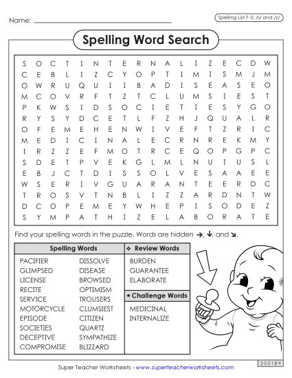 Worksheets and Puzzles - Word Search (F-5)