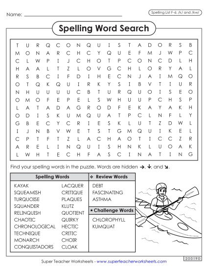 Worksheets and Puzzles - Word Search (F-6)