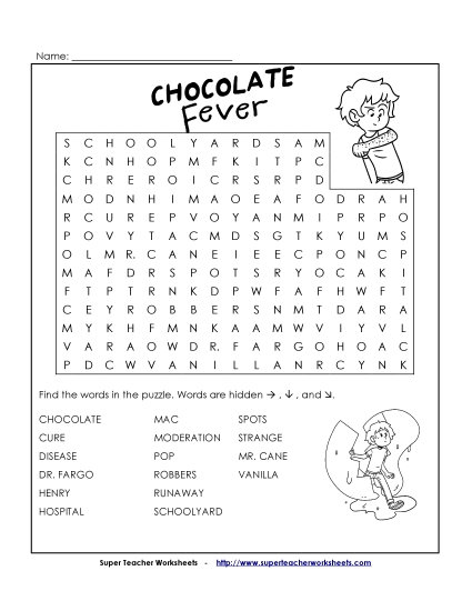 Whole Book - Word Search for Chocolate Fever
