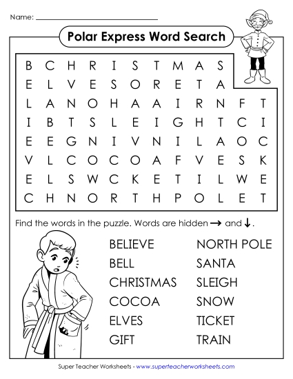Puzzles - Word Search: Polar Express