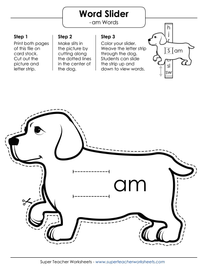 Word Slider, Flashcards, and Word Wheel - Word Slider (-am Words) Word Slider, Flashcards, and Word Wheel - Word Slider (-am Words)