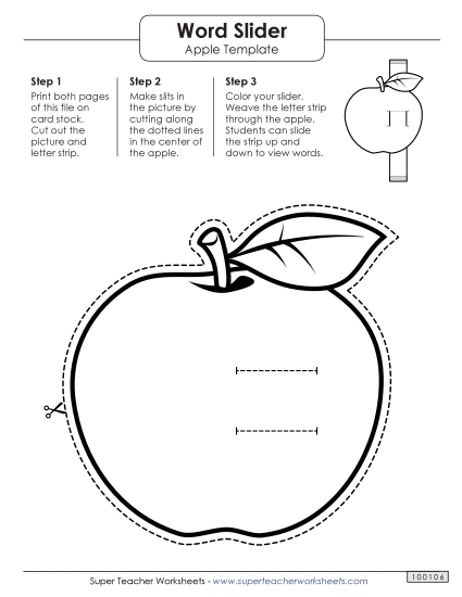 Word Sliders - Word Slider: Apple (Right - Word Parts)