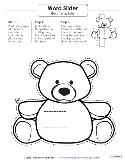 Word Sliders - Word Slider: Bear (Left - Word Parts) Word Sliders - Word Slider: Bear (Left - Word Parts)