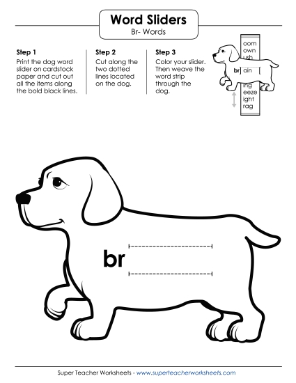 Flashcards, Sliders, and Word Wheels - Word Slider (Br- Words)