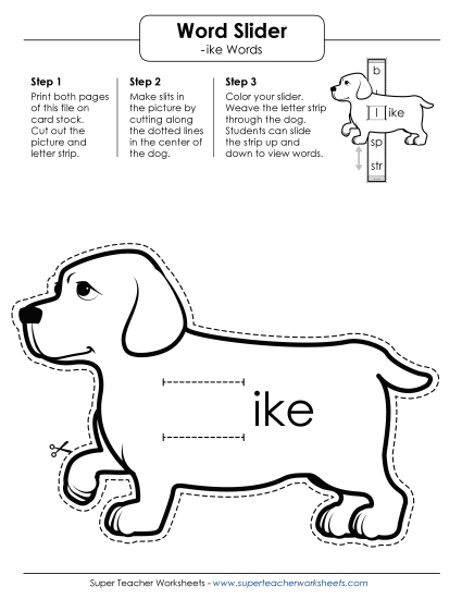 Word Slider, Flashcards, and Word Wheel - Word Slider (-ike Words) Word Slider, Flashcards, and Word Wheel - Word Slider (-ike Words)