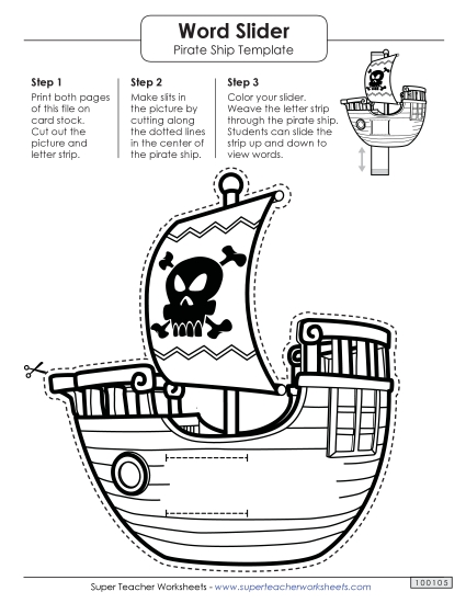 Word Sliders - Word Slider: Pirate (Left - Word Parts)