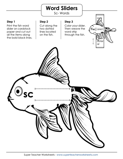 Flashcards, Sliders, and Word Wheel - Word Slider (Sc- Words)