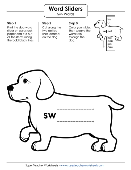 Flashcards, Slider, and Word Wheel - Word Slider (Sw- Words)