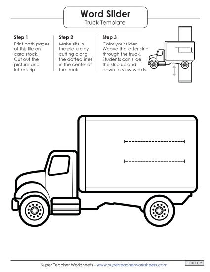 Word Sliders - Word Slider: Truck (Right - Word Parts) Word Sliders - Word Slider: Truck (Right - Word Parts)