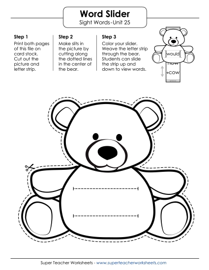 Reading Practice Tools - Word Slider (Unit 25) Reading Practice Tools - Word Slider (Unit 25)