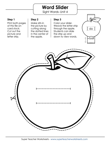 Reading Practice Tools - Word Slider (Unit 4)