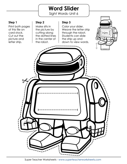 Reading Practice Tools - Word Slider (Unit 6)