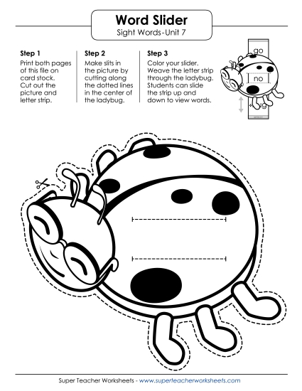 Reading Practice Tools - Word Slider (Unit 7)