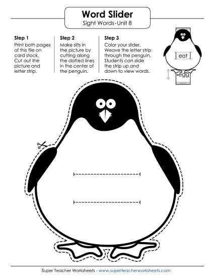 Reading Practice Tools - Word Slider (Unit 8)