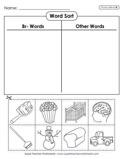 Cut and Glue Activities - Word Sort (Cut and Glue)