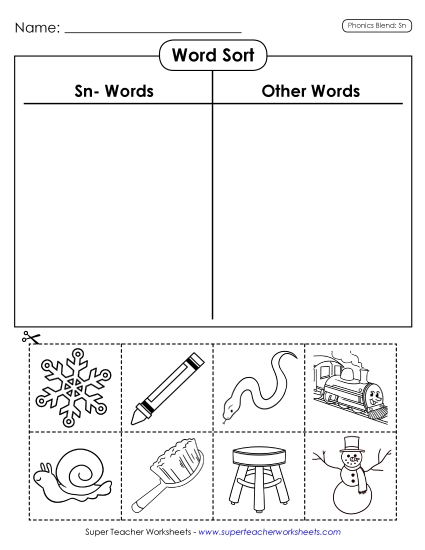 Cut and Glue Activities - Word Sort (Cut and Glue) 