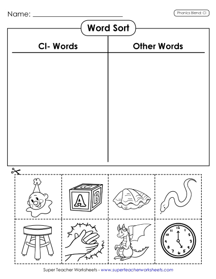 Cut and Glue Activities - Word Sort (Cut and Glue) Cut and Glue Activities - Word Sort (Cut and Glue)