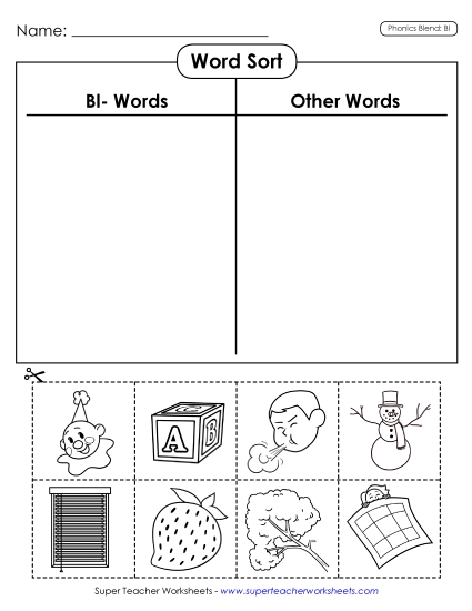 Cut and Glue Activities - Word Sort (Cut and Glue) 