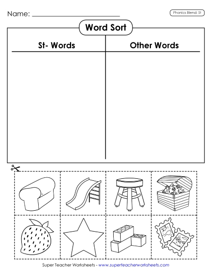 Cut and Glue Activities - Word Sort (Cut and Glue)