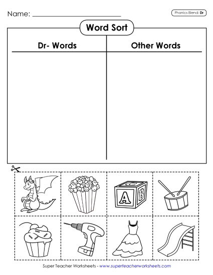 Cut and Glue Activities - Word Sort (Cut and Glue)