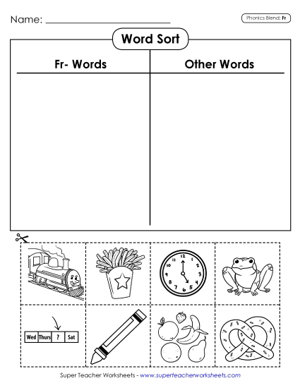 Cut and Glue Activities - Word Sort (Cut and Glue)