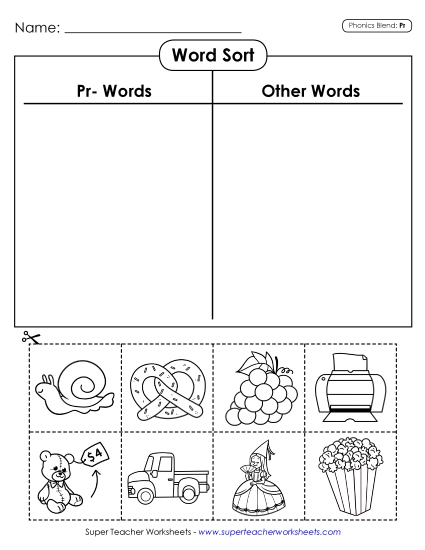 Cut and Glue Activities - Word Sort (Cut and Glue)