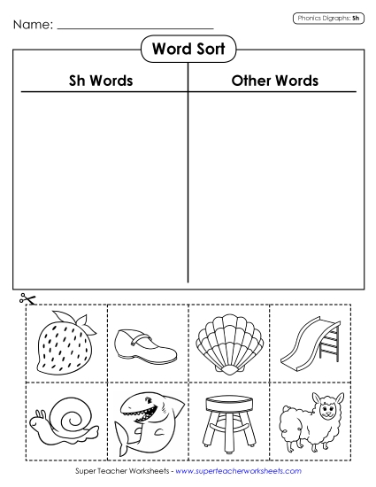 Cut and Glue Activities - Word Sort (Cut and Glue)