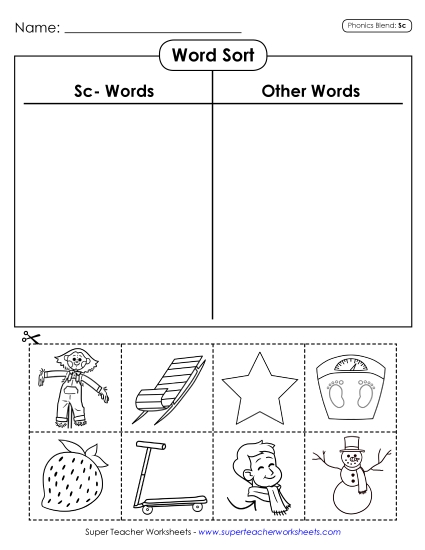 Cut and Glue Activities - Word Sort (Cut and Glue)