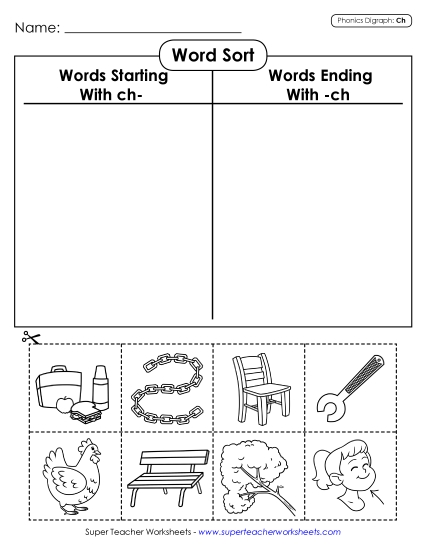 Cut and Glue Activities - Word Sort (Cut and Glue)