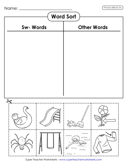 Cut and Glue Activities - Word Sort (Cut-and-Glue)
