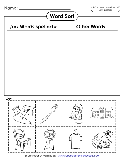 Worksheets - Word Sort (Cut and Glue) Worksheets - Word Sort (Cut and Glue)