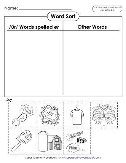 Worksheets - Word Sort (Cut and Glue)
