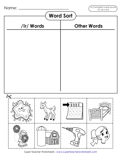 Worksheets - Word Sort (Cut and Glue) Worksheets - Word Sort (Cut and Glue)
