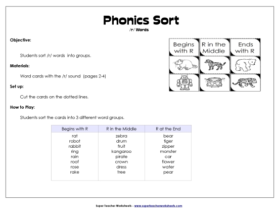 Card Games & Sorts - Word Sort - /r/