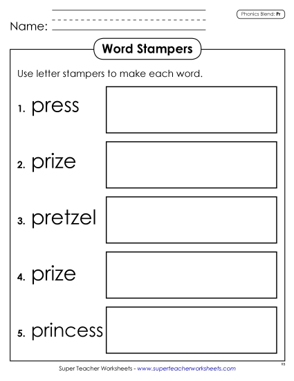 Games & Learning Centers - Word Stampers (Pr- Words)