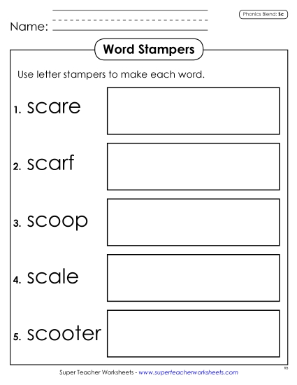 Games & Learning Centers - Word Stampers (Sc- Words)