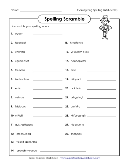 Worksheets and Puzzles - Word Unscramble