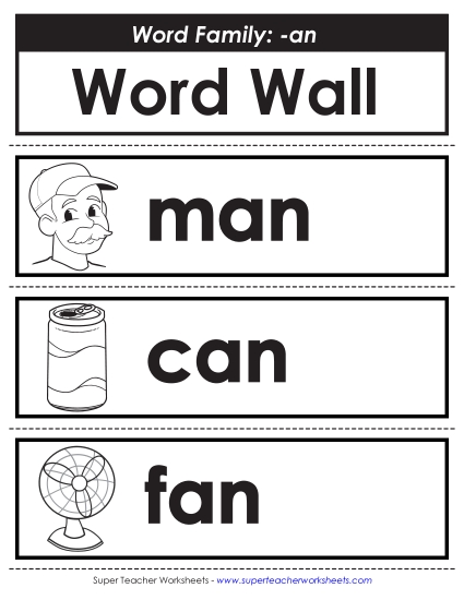 Word Wall - Word Wall: -an Words (Printable PDF Worksheet)