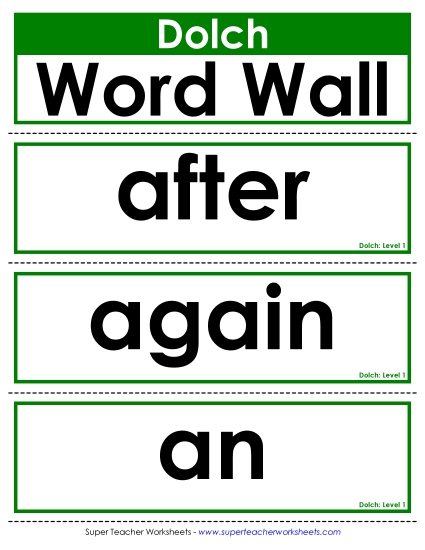 Level 1 - Word Wall: Level 1