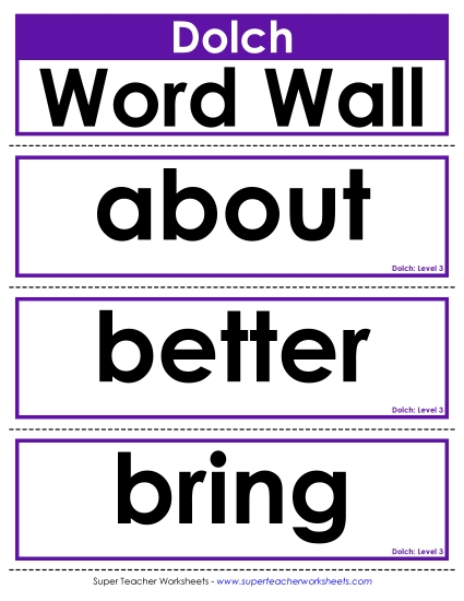Level 3 - Word Wall: Level 3