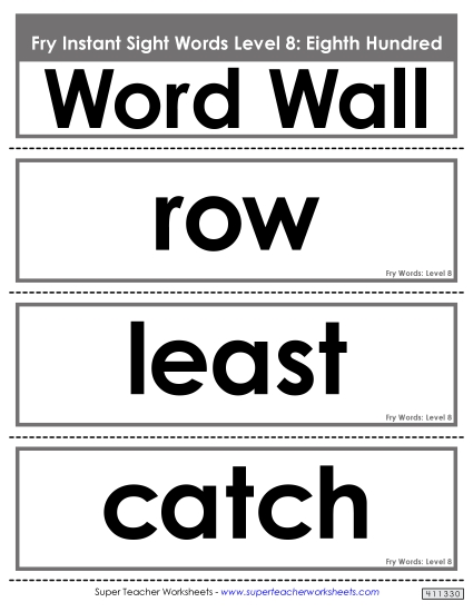 Level 8: Eighth Hundred - Word Wall: Level 8 Level 8: Eighth Hundred - Word Wall: Level 8