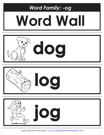 Word Wall - Word Wall: -og Words (Printable PDF Worksheet)
