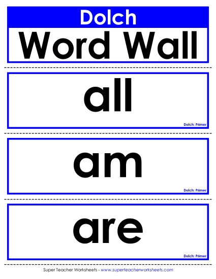 Primer - Word Wall: Primer