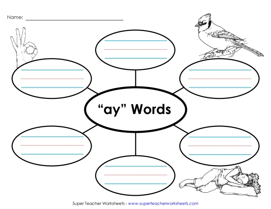 Worksheets - Word Web (-ay)
