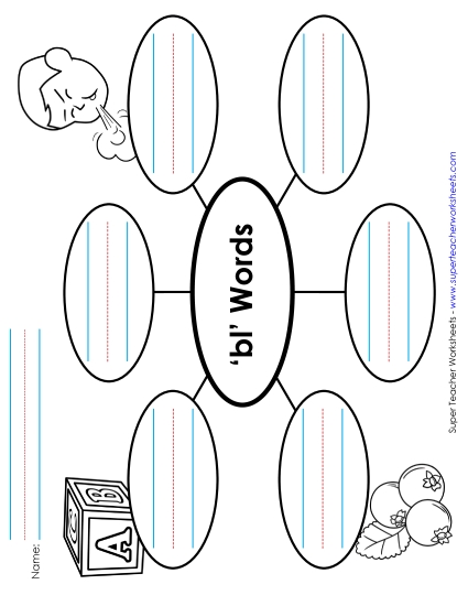 Worksheets - Word Web (Bl- Words) 