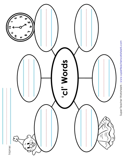 Worksheets - Word Web (Cl- Words) Worksheets - Word Web (Cl- Words)