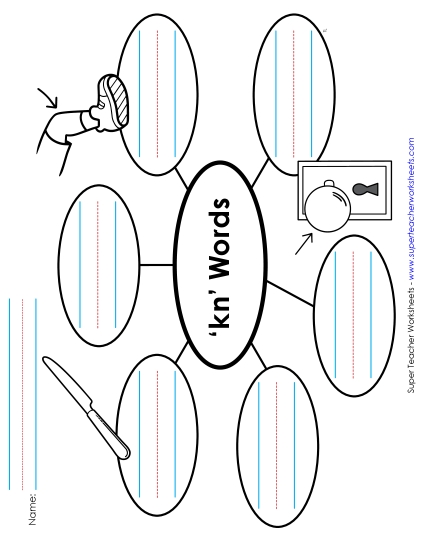 Worksheets - Word Web: Kn Words (Printable PDF Worksheet)
